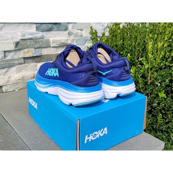 Hoka One Bondi 8 Bellwether Blue Athletic Running Sneakers Men’s Size 10D NEW - Picture 2 of 5
